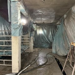 KG Wand für Bohrungen freigelegt