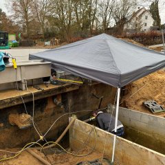 Verbau für Montage der Kletterwand Verbau für Montage der Kletterwand