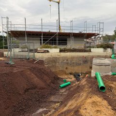 Tiefbauarbeiten am Schwallwasserbehälter