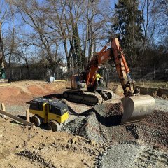 Schotterarbeiten Kleinkindbecken