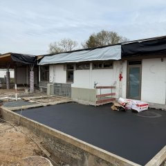 Abdichtung der Kellerdecke auf der Eingangsseite