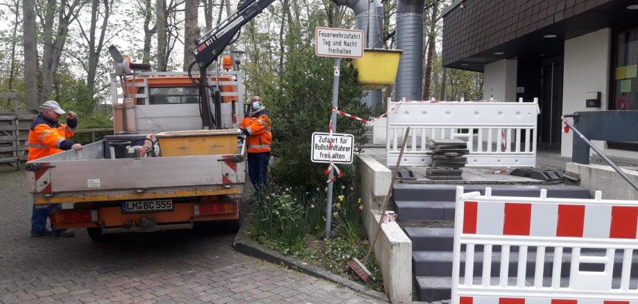 Mitarbeiter Bauhof bei der Arbeit
