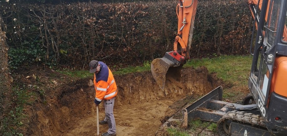 Fundament für eine Urnenwand 
